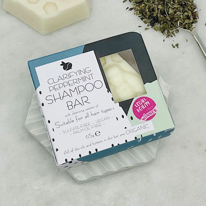 Clarifying peppermint shampoo bar - Bean and Bee