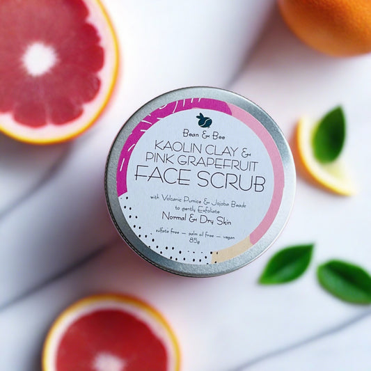 Kaolin clay and pink grapefruit face scrub - Bean and Bee